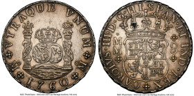 Charles III 8 Reales 1760 Mo-MM AU58 NGC, Mexico City mint, KM105, Cal-1073. A transitional date, lightly handled but awarded with an impressive grade...