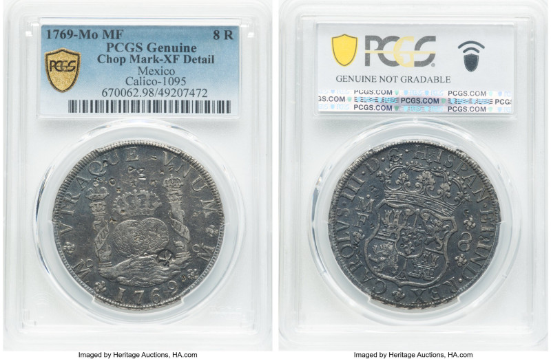 Charles III 8 Reales 1769 Mo-MF XF Details (Chop Mark) PCGS, Mexico City mint, K...