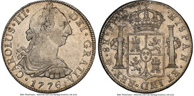 Charles III 8 Reales 1776 Mo-FM AU53 NGC, Mexico City mint, KM106.2, Cal-1110. An ever-desirable date important to American collectors, especially on ...