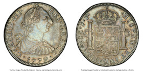 Charles III 8 Reales 1779 Mo-FF AU58 PCGS, Mexico City mint, KM106.2, Cal-1118. A finely toned Choice AU specimen exhibiting dark steel patina that is...