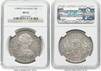 Charles III 8 Reales 1788 Mo-FM MS62 NGC, Mexico City mint, KM106.2a, Cal-1132. A stellar Mint State Charles III portrait-type with unusually flashy s...