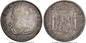 Charles IV 8 Reales 1790 Mo-FM AU Details (Cleaned) NGC, Mexico City mint, KM107. Bust of Charles III. "CAROLUS IV" legend type. The scarcer of the ty...