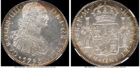 Charles IV 8 Reales 1793 Mo-FM MS63 NGC, Mexico City mint, KM109, Cal-955. A surprisingly difficult date to source at such a splendid conditional tier...