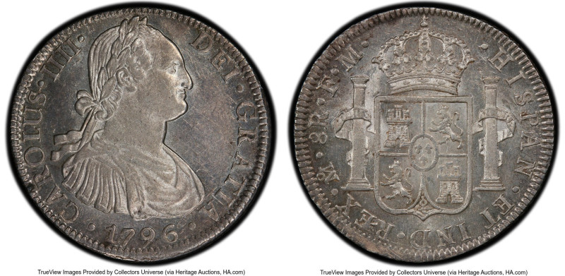 Charles IV 8 Reales 1796 Mo-FM MS62 PCGS, Mexico City mint, KM109, Cal-959. A li...