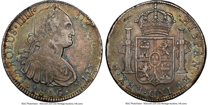 Charles IV 8 Reales 1806 Mo-TH AU50 NGC, Mexico City mint, KM109, Cal-984. A bea...