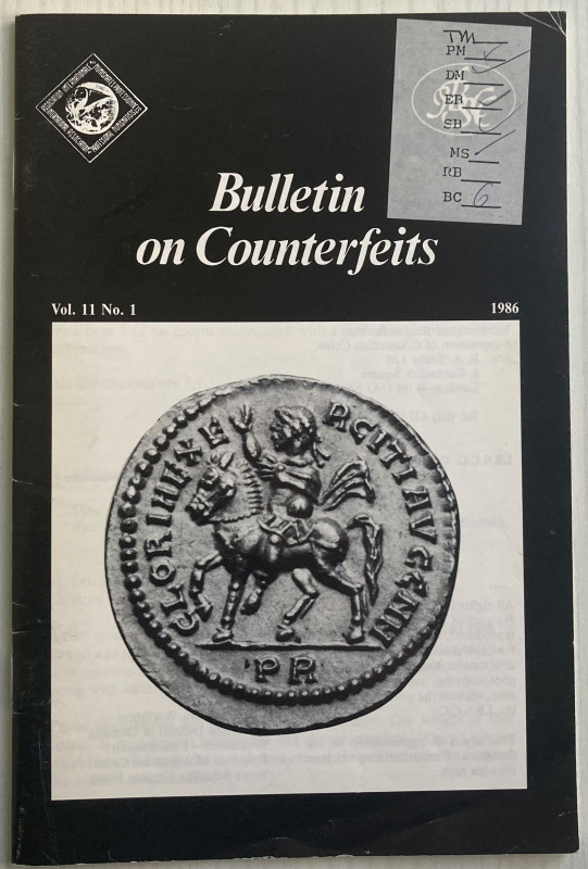 AA.VV. Bulletin on counterfeits. Vol. 11 No. 1 1986. Brossura ed. pp. 28, ill. i...