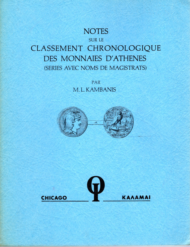 KAMBANIS M. L. - Notes sur le classement cronologique des monnaies d’Athenes ( s...