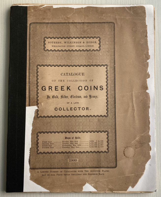 Sotheby, Wilkinson & Hodge. Catalogue of the collection of Greek Coins in Gold, ...