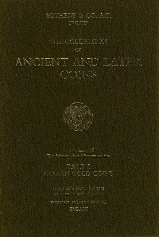 SOTHEBY’S &CO. AG. - Zurich, 10 - November, 1972. The collection of ancient and ...