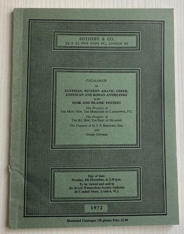 Sotheby & Co. Catalogue of Egyptian, Western Asiatic, Greek Etruscan, Roman Anti...