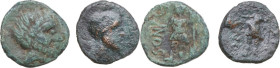 Greek Italy. Central Italy, uncertain mint. Lot of 2 (two) AE 17 mm, 'Pseudo-Panormos', 1st century BC. Obv. Head of Mercury wearing petasus right. Re...