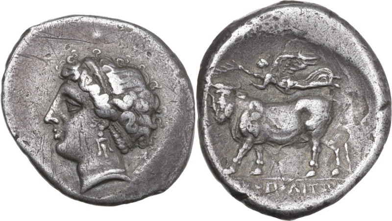 Greek Italy. Central and Southern Campania, Neapolis. AR Didrachm, 320-300 BC. O...