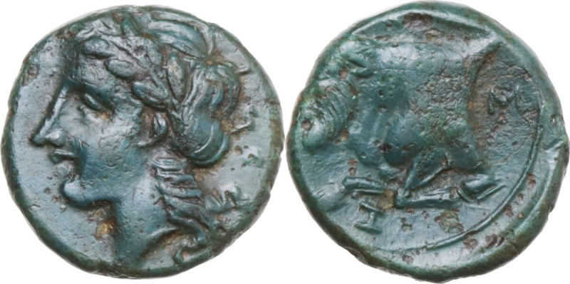 Greek Italy. Central and Southern Campania, Neapolis. AE 12 mm, 340-280 BC. Obv....
