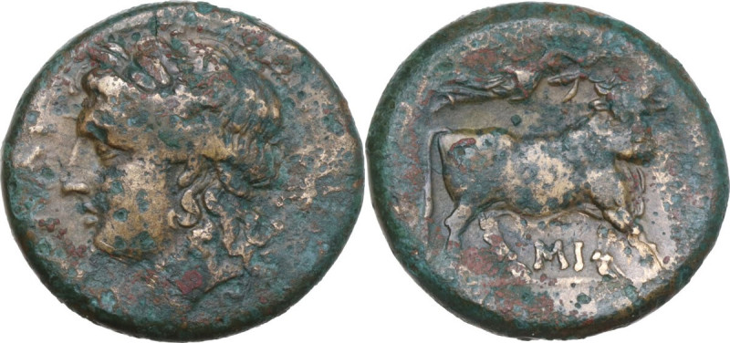 Greek Italy. Central and Southern Campania, Nola. AE 21 mm. c. 275-250 BC. Obv. ...