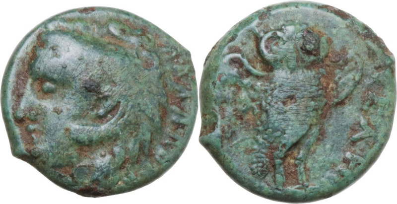 Greek Italy. Northern Lucania, Velia. AE 12 mm, late 4th to 2nd century. Obv. He...