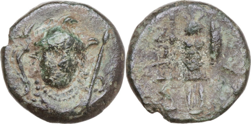 Greek Italy. Southern Lucania, Heraclea. AE 13.5 mm, c. 3rd-1st centuries BC. Ob...