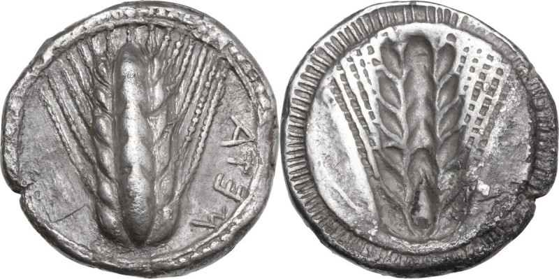 Greek Italy. Southern Lucania, Metapontum. AR Stater, circa 470-440 BC. Obv. MET...