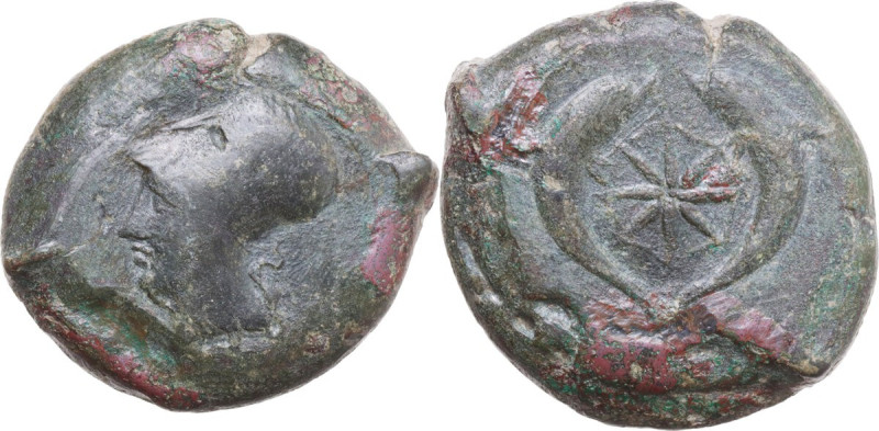 Sicily. Syracuse. Dionysios I to Dionysios II. AE Drachm, c. 380 BC. Obv. [ΣΥΡΑ]...