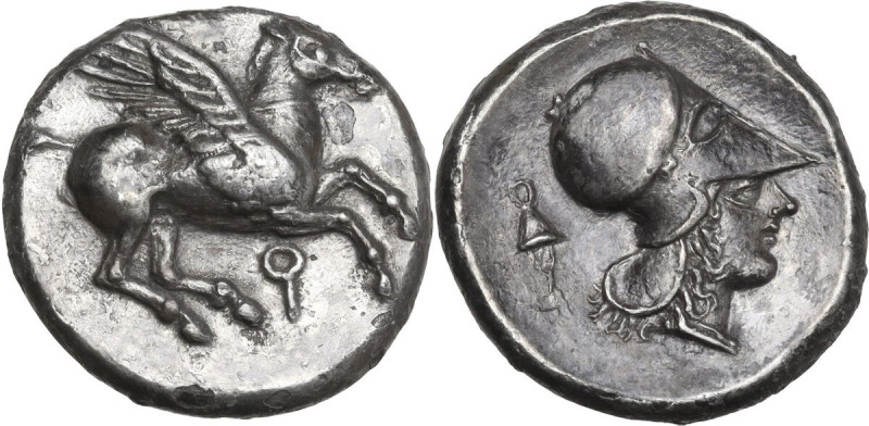 Continental Greece. Corinthia, Corinth. AR Stater, c. 405-345 BC. Obv. Pegasos f...