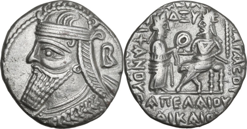 Greek Asia. Kings of Parthia. Vologases IV (147-191 AD). AR Tetradrachm, Seleuke...