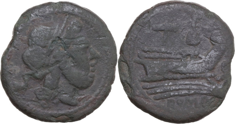 Apex and hammer series. AE Semis, uncertain Campanian mint (Castra Claudiana ?) ...