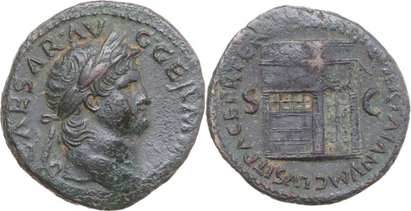 Nero (54-68). AE As. Obv. [---] CAESAR AVG GERM [---]. Laureate head right. Rev....