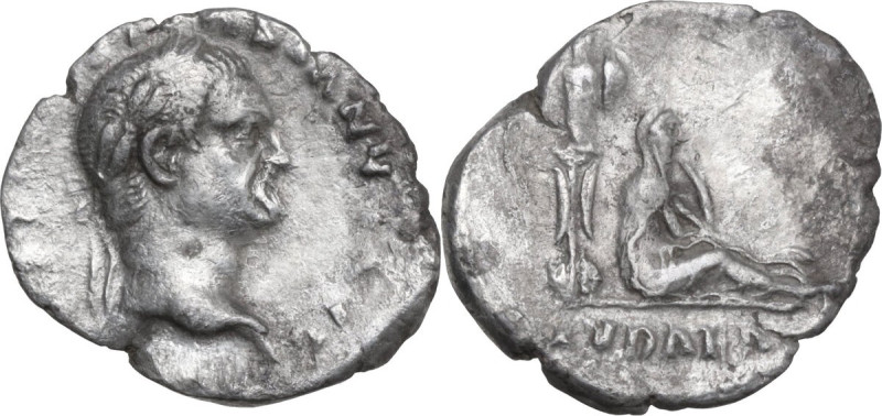 Vespasian (69-79). AR Denarius, 69-70. Obv. [IMP CAESAR VESPA]SIANV[S AVG]. Laur...