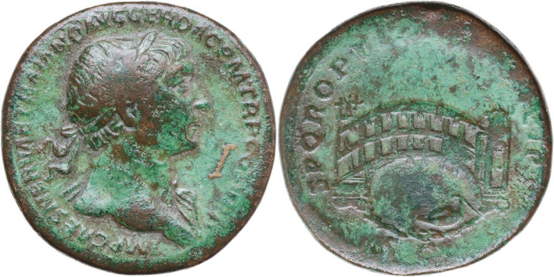 Trajan (98-117). AE Sestertius, 103-111 AD. Obv. IMP CAES NERVAE TRAIANO AVG GER...