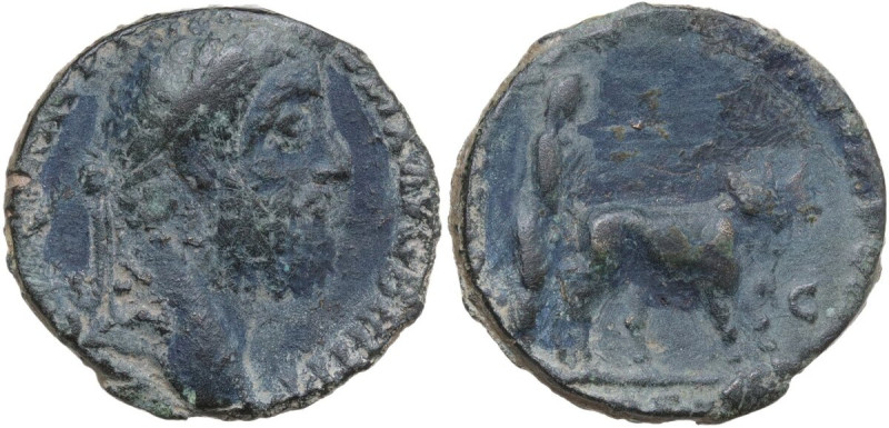 Commodus (177-193). AE cast As, 'Limes' coin, c. 190 AD. Obv. M COMM ANT P FELIX...