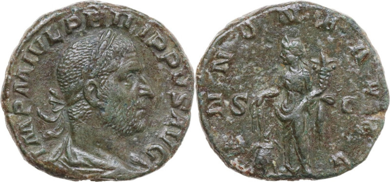 Philip I (244-249). AE Sestertius, Rome mint, 244-249. Obv. IMP M IVL PHILIPPVS ...