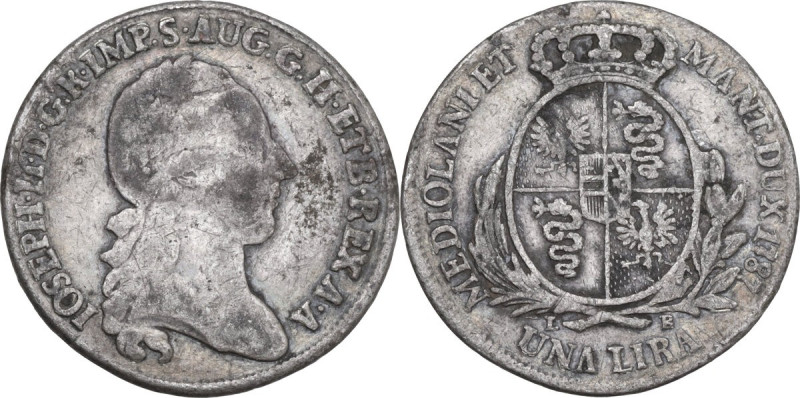 Milano. Giuseppe II (1780-1790). Lira 1786. CNI 43; Crippa 5/F; MIR (Milano) 448...