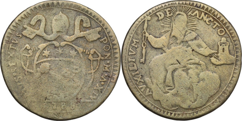 Roma. Pio VI (1775 -1799). Quinto di scudo 1788. Falso d'epoca. CNI 200-1; M. 45...
