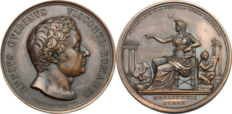 Ennio Quirino Visconti (1751-1818), archeologo e museologo. Medaglia 1832. D/ EN...