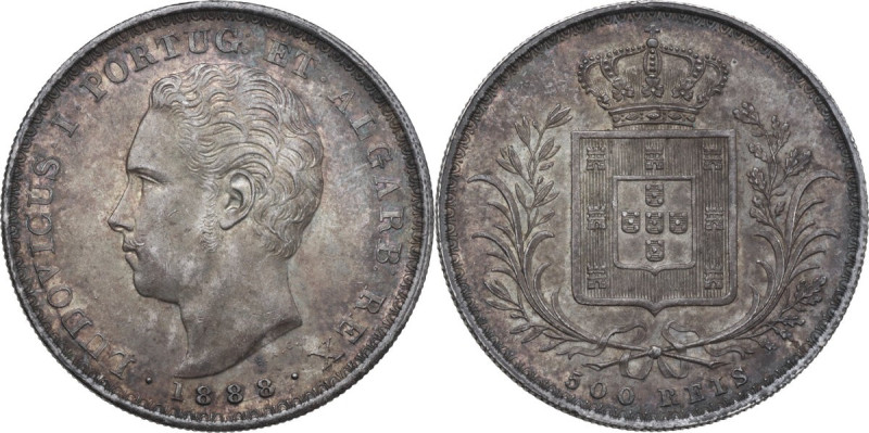 Portugal. Luis I (1838-1889). 500 reis 1888. KM 509. AR. 12.39 g. 30.50 mm. Nice...