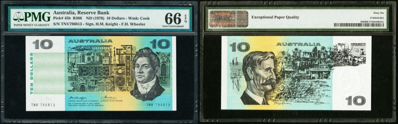Australia Reserve Bank of Australia 10 Dollars ND (1976) Pick 45b PMG Gem Uncirc...
