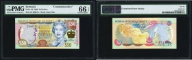 Bermuda Bermuda Monetary Authority 50 Dollars 2.6.2003 Pick 56 "Commemorative" PMG Gem Uncirculated 66 EPQ. 

HID09801242017