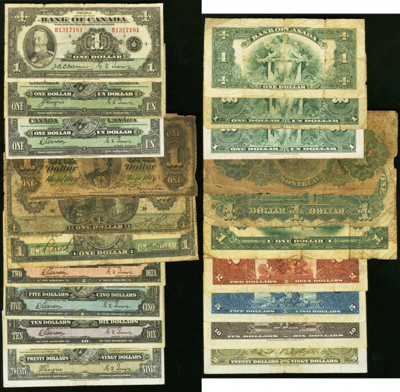 A Selection of Ten Bank Notes Issued by the Dominion of Canada (3) and the Bank ...