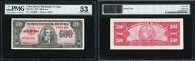 Cuba Banco Nacional de Cuba 500 Pesos 1950 Pick 83 PMG About Uncirculated 53. Small tear.

HID09801242017