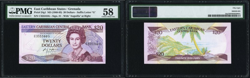 East Caribbean States East Caribbean Central Bank 20 Dollars ND (1988-93) Pick 2...