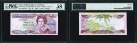 East Caribbean States East Caribbean Central Bank 20 Dollars ND (1988-93) Pick 24g1 PMG Choice About Unc 58. 

HID09801242017