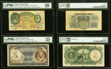Egypt National Bank of Egypt 50 Piastres; 1 Pound 1940-43; 1931-40 Pick 21b; 22b PMG Very Fine 20; PMG Very Fine 25. Pick 22b; annotations.

HID098012...