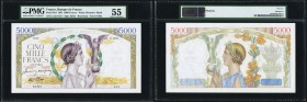 France Banque de France 5000 Francs 18.3.1943 Pick 97d PMG About Uncirculated 55. Pinholes.

HID09801242017