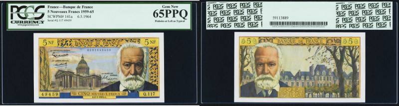 France Banque de France 5 Nouveaux Francs 6.5.1964 Pick 141a PCGS Gem New 65PPQ....