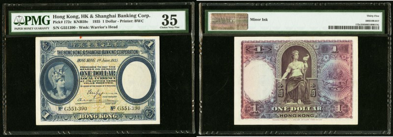 Hong Kong Hongkong & Shanghai Banking Corporation 1 Dollar 1.6.1935 Pick 172c PM...