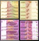 Eight Solid Serial Number Notes from Indonesia. Crisp Uncirculated or Better. 

HID09801242017