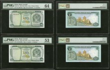 Malta Bank Centrali ta' Malta 1 Lira 1967 (ND 1973) Pick 31c; 31d Two Examples PMG Choice Uncirculated 64; About Uncirculated 53. 

HID09801242017