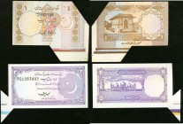 A Pair of Foldover Errors from Pakistan. Very Fine; Crisp Uncirculated. The 1 Rupee example has some staining.

HID09801242017
