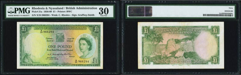 Rhodesia and Nyasaland Bank of Rhodesia and Nyasaland 1 Pound 4.7.1958 Pick 21a ...