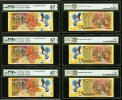 Trinidad And Tobago Central Bank of Trinidad and Tobago 50 Dollars 2014 Pick 54 three Consecutive "Commemorative" Examples PMG Superb Gem Unc 67 EPQ. ...