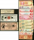 A Selection of Bank Notes (27) and Bond Coupons (3) Issued in Jamaica (20), Puerto Rico (3 Bond Coupons), British Caribbean Territories, Eastern Group...